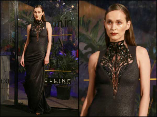 கருப்பு நிற ஹை நெக்லைன் உடை