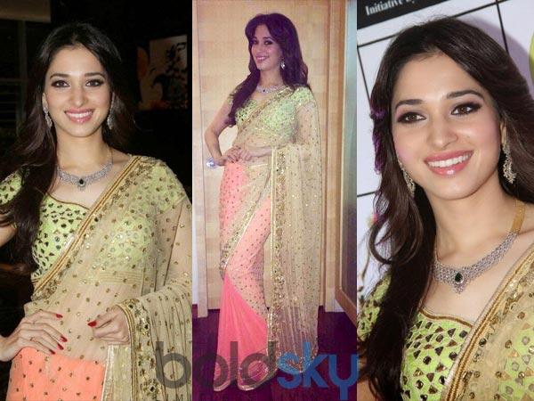 எலுமிச்சை பச்சை மற்றும் பிங்க் கலந்த புடவை