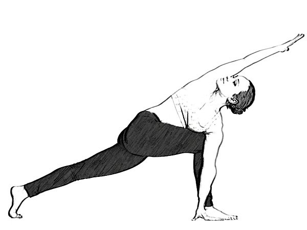 parivrtta parsva konasana to reduce groin pain