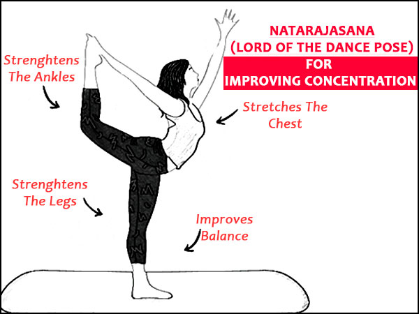 Natarajasana to improve concentration 