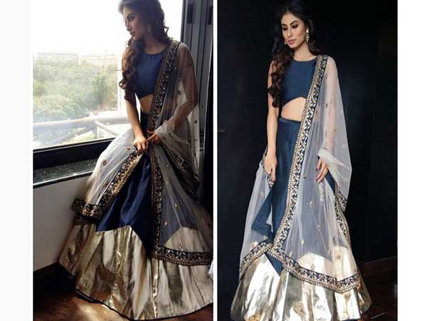 நீல நிற லெஹெங்கா