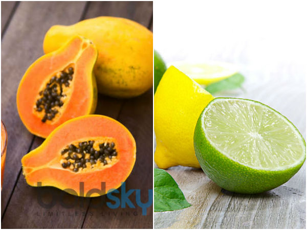 பப்பாளி மற்றும் எலுமிச்சை பப்பாளி மற்றும் எலுமிச்சை