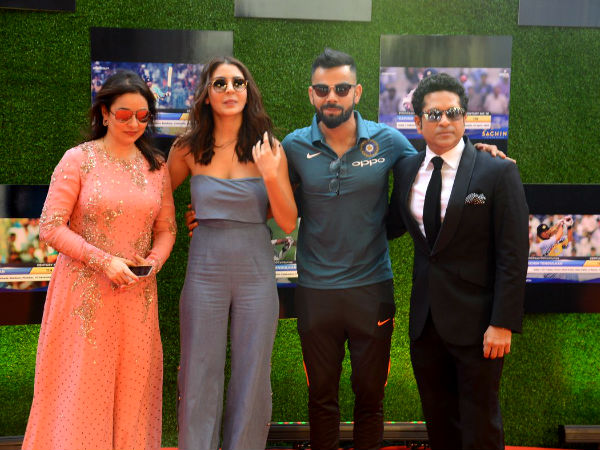 சச்சினுடன் ஜோடிகளாக விராட் மற்றும் அனுஷ்கா