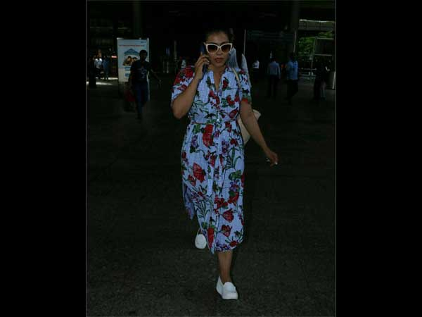 Repeating Trend At Airport; Kajol In Florals