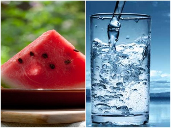 1. தர்பூசணி மற்றும் தண்ணீர்