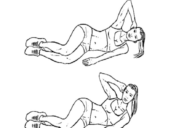 சைடு க்ரஞ்சஸ் (Side crunches) :