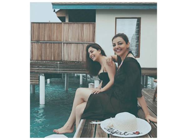 தங்கையுடன் காஜல்