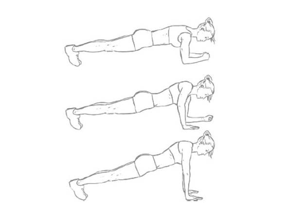 9. ப்ளாங்க் டூ புஷ் அப் (Plank to push up)