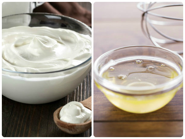 முட்டை மஞ்சள் கரு, தேன் மற்றும் தயிர்