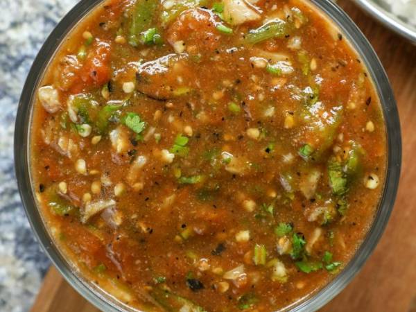 Roasted Tomato Garlic Chutney In Tamil