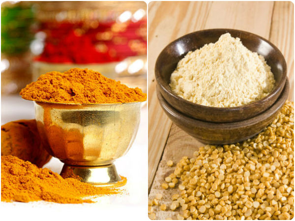 கடலை மாவு, எலுமிச்சை, மஞ்சள்