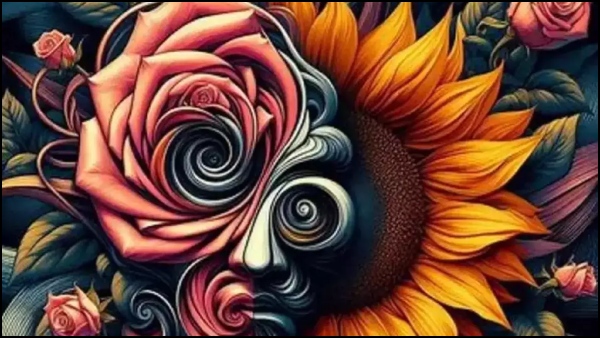 Optical Illusion Sunflower Or Rose - What You See First Will Tell About Your Personality