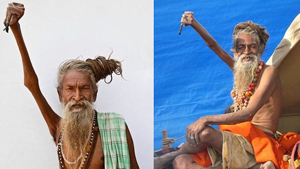 Amar Bharati An Indian Man Who Held His Arm in the Air for 50 years