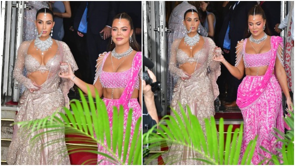 Kim and Khloe Kardashian Spotted In Indian Attire At Taj Hotel To Attend Shubh Aashirwad Ceremony