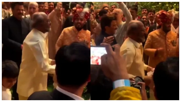 rajinikanth dance with Anant Ambani in his marriage video viral
