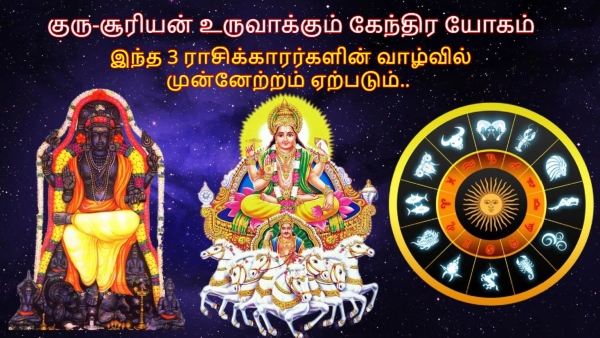 Jupiter Sun Form a Kendra Yog 2025 Lucky Zodiac Signs In Tamil