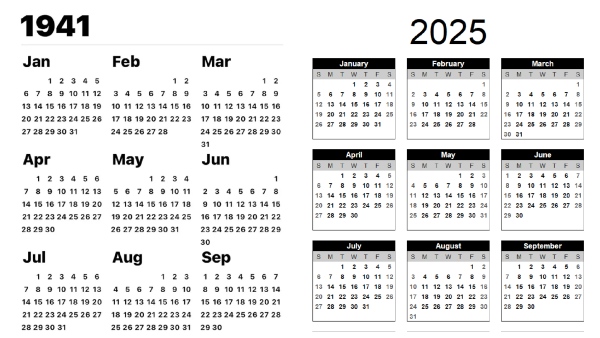 Did You Know The 2025 Calendar Is Similar To 1941 Calendar