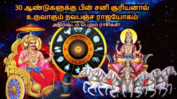 Sun Saturn Make Navpancham Rajyog 2025 After 30 Years List Of Lucky Zodiac Signs Sun Saturn Make Navpancham Rajyog 2025 After 30 Years List Of Lucky Zodiac Signs