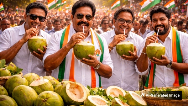 Tamil Nadu Election 2026 Why Tender Coconut Is Favourite Campaign Drink of South Indian Politicians Tamil Nadu Election 2026 Why Tender Coconut Is Favourite Campaign Drink of South Indian Politicians