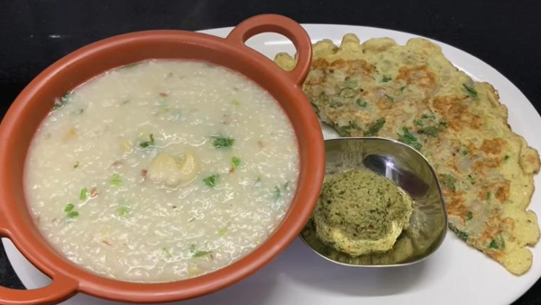 Varagarisi Kanji With Egg Omelette How To Make Varagarisi Porridge With Egg Omelette