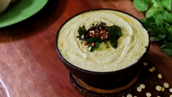 Coconut Mint Chutney How To Make Thengai Pudina Chutney Recipe