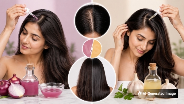 Onion Juice Vs Garlic Oil Which Is Better For Hair Growth Onion Juice Vs Garlic Oil Which Is Better For Hair Growth