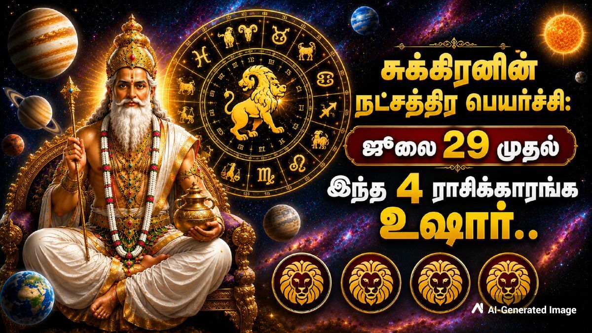 சுக்கிரனின் நட்சத்திர பெயர்ச்சி நாளை முதல் இந்த 4 ராசிக்காரர்களுக்கு சிரமங்கள் அதிகரிக்கலாம்.. உஷார்..