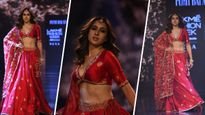 Lakme Fashion Week 2023: రెడ్ కలర్ బ్రైడల్ లెహంగాలో మెరిసిపోయిన సారా అలీ ఖాన్