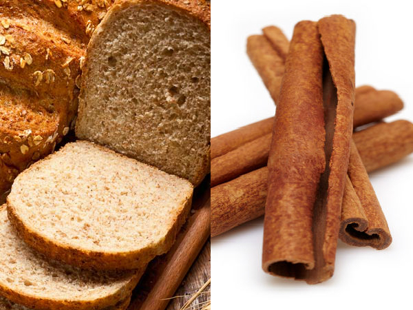 కాంబినేషన్: దాల్చిన చెక్క మరియు ధాన్యపు టోస్ట్ కాంబినేషన్: దాల్చిన చెక్క మరియు ధాన్యపు టోస్ట్