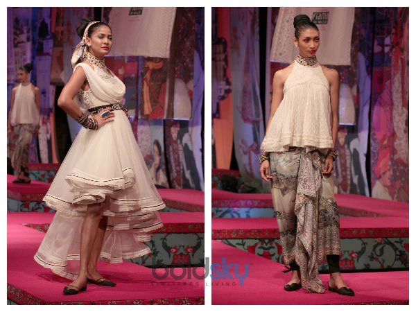 ఫ్లవర్ డ్రెస్స్ మరియు దోతీలు: 