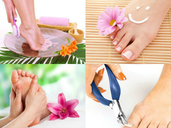 లోషన్ తో పాదాల మర్దనా