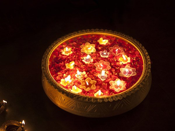Diwali with Diyas and Candles
