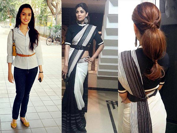 T- షర్ట్స్ మరియు డ్రెస్సెస్ మీద లెదర్ బెల్ట్