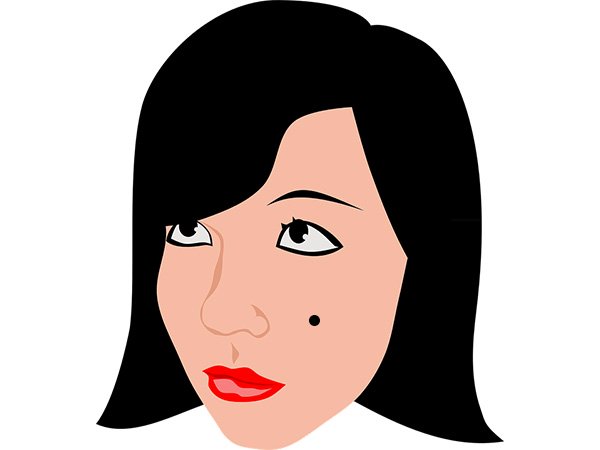 ఎడ‌మ బుగ్గ‌పైన‌..