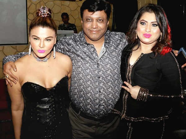 rakhi sawant in bold dress for friend's birthday