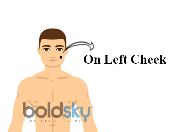 ఎడమ బుగ్గ పై పుట్టుమచ్చ ఉండటం :