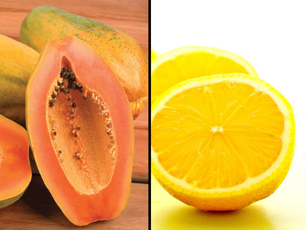 నిమ్మకాయ + బొప్పాయి :