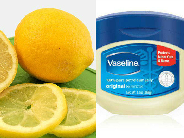 పెట్రోలియం జెల్లీ మరియు నిమ్మరసం: