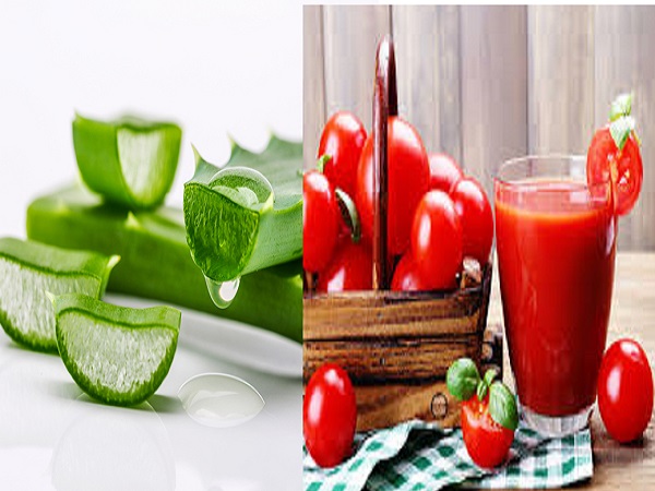 1. టొమాటో మరియు అలోవెరా