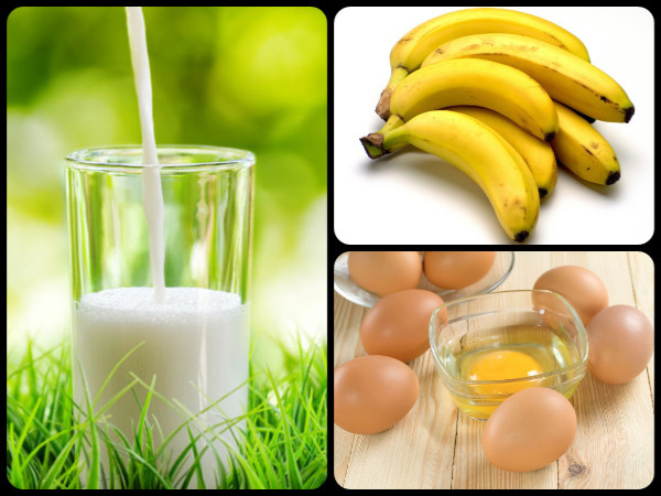 అరటిపండ్లు, పాలు మరియు గుడ్లు