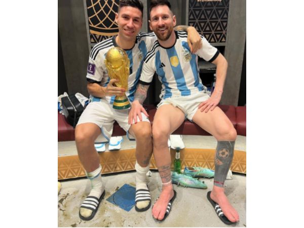 Why Lionel messi wearing a red ribbon around his ankle in telugu