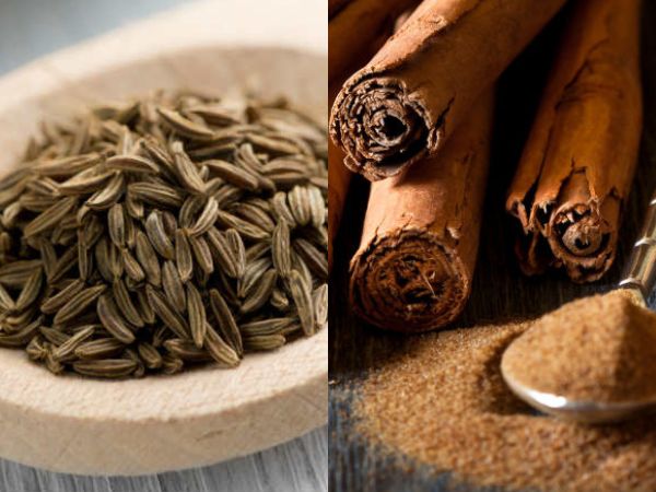 జీలకర్ర, దాల్చిన చెక్క: