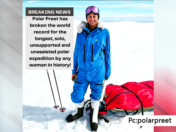 preet chandi indian british army officer sets new record for polar expedition in Telugu