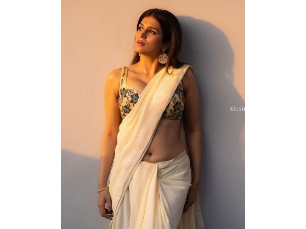 Shraddha das mesmerizing photos with traditional sarees and half sarees