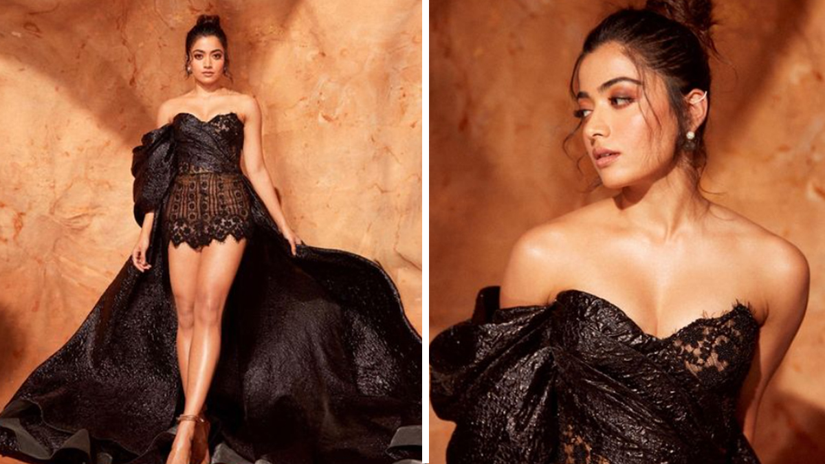 Zee Cine Awards : Rashmika Looks bold in black mini-dress; Photos Goes Viral Zee Cine Awards : Rashmika Looks bold in black mini-dress; Photos Goes Viral