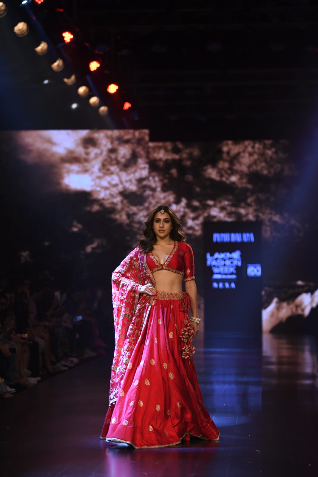 Lakme Fashion Week 2023: Actress Sara Ali Khan ethereal looks in double shaded lehenga