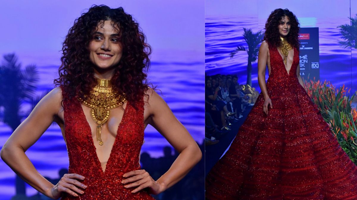 Lakme Fashion Week 2023: Taapsee Pannu Turns Muse For Monisha Jaising; A Vision In Red And Gold! Lakme Fashion Week 2023: Taapsee Pannu Turns Muse For Monisha Jaising; A Vision In Red And Gold!