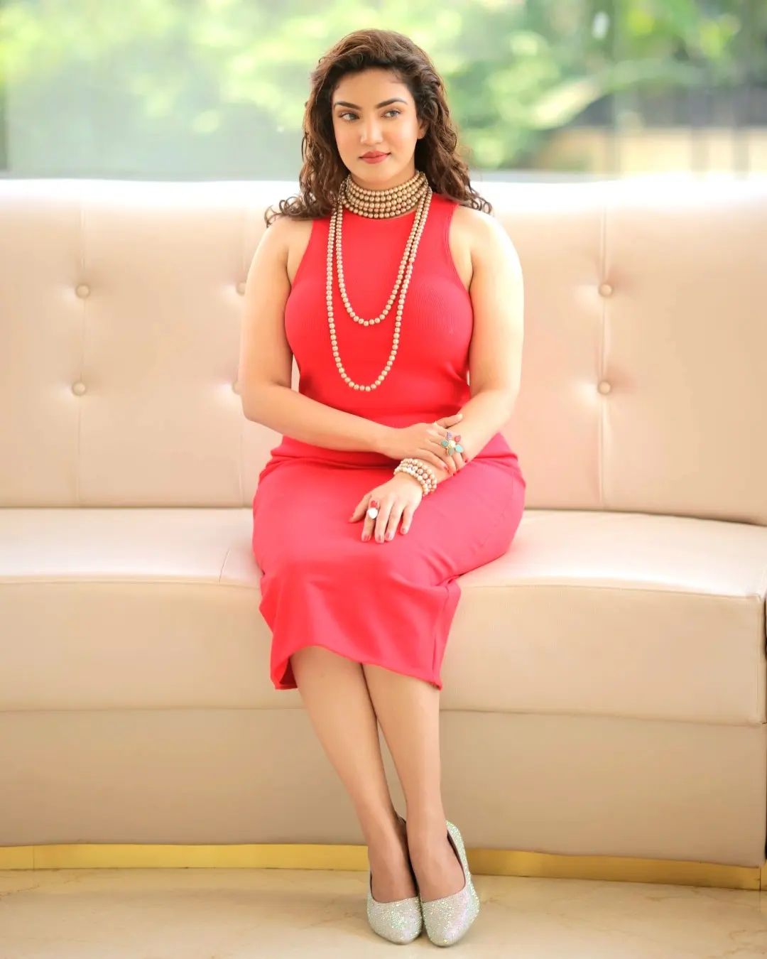Actress Honey Rose Stunning Photos In Red Mini Dress