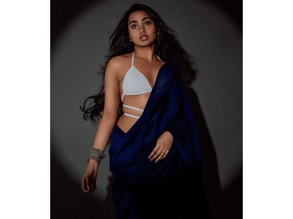 Actress Shivathmika Rajashekar Stunning Phots In Blue Saree