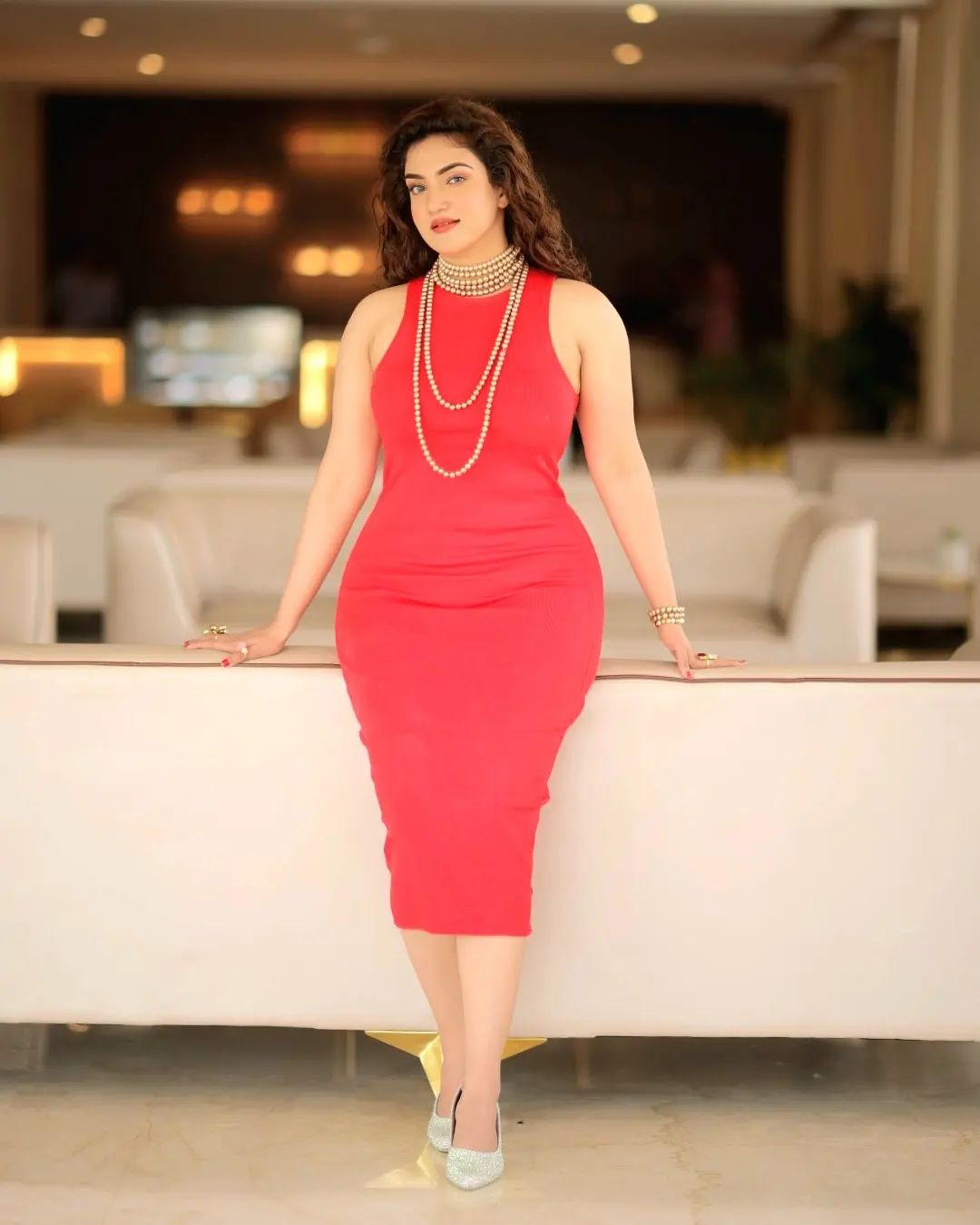 Actress Honey Rose Stunning Photos In Red Mini Dress